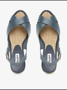 Dune London Teal Cross-Strap Espadrille Sandals 9 9.5